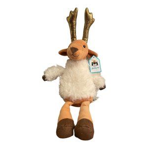 Jellycat Divine Reindeer Brown White Plush Stuffed Animal Gold Antlers 14 inches